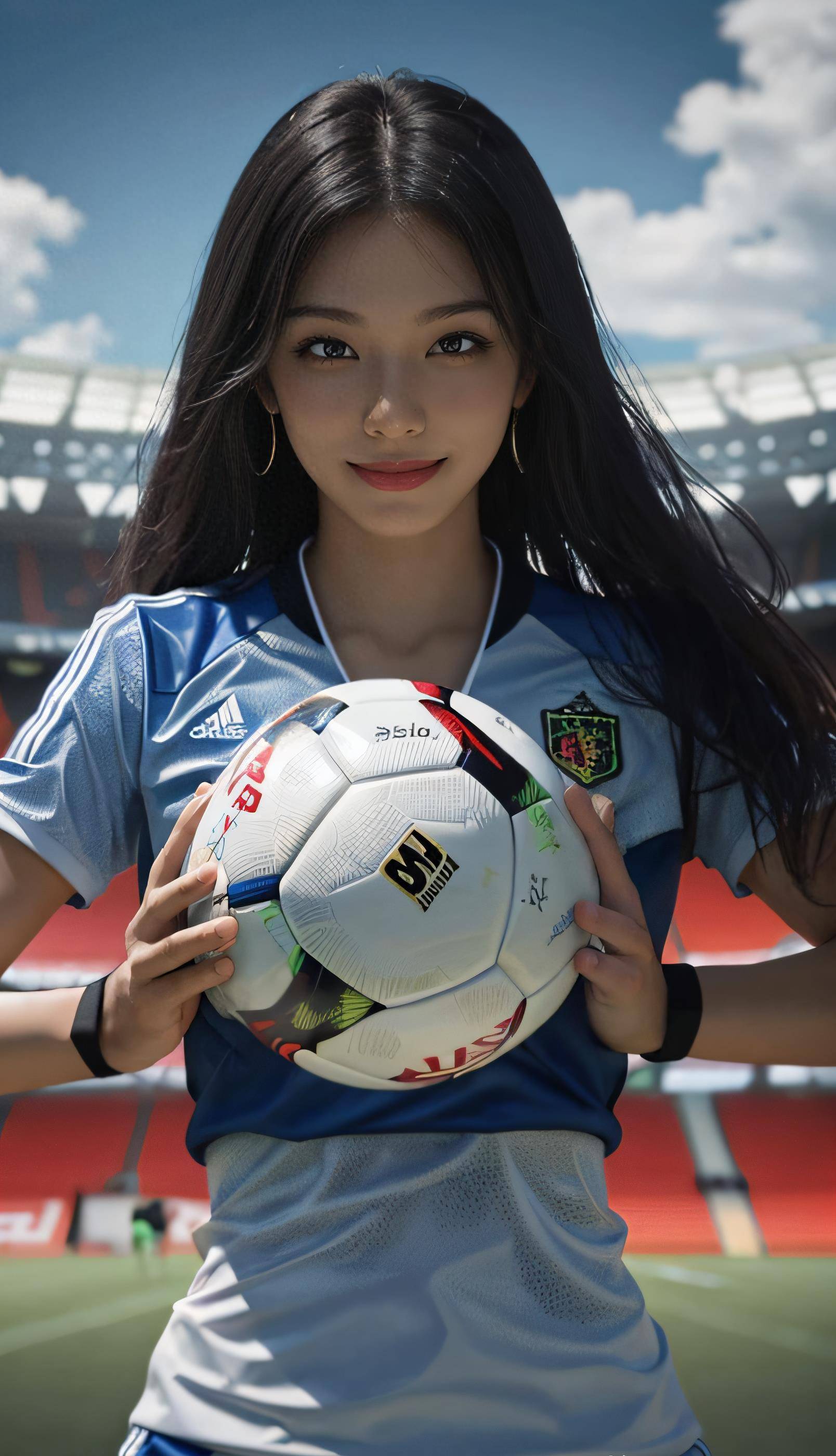 关于足球场上女性选手的风采展现的信息